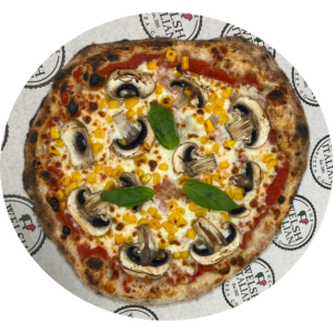 Mushroom and Sweetcorn Pizza